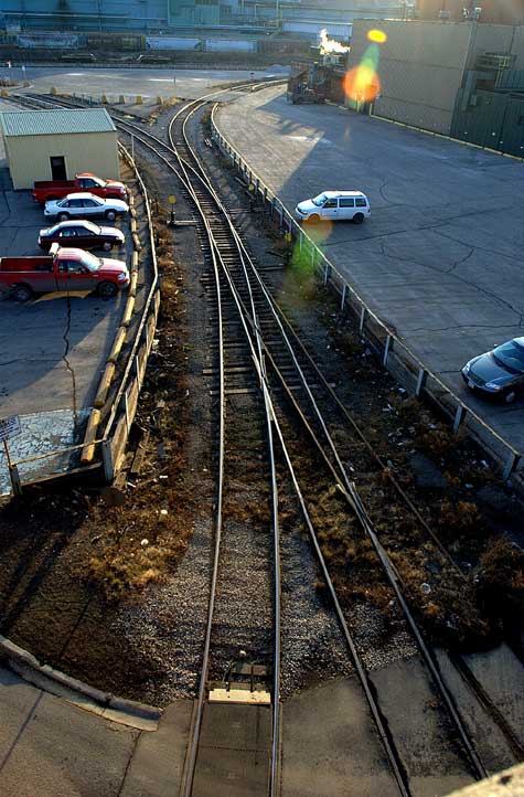 Unique view of three way turnout